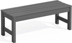 SERWALL 47 Inches Outdoor Bench, All Weather HDPE Backless Bench by SERWALL