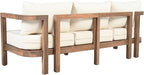 Merax 3 Seater Outdoor Acacia Wood Patio Sofa - Image 9