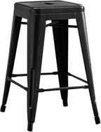AC Pacific 24” Metal Backless Barstool Set of 2 – Country Rustic Style - Image 4