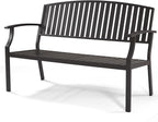 52" Outdoor Bench Weatherproof, Rust-Resistant Aluminum Metal Patio Garden Bench - Image 6