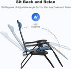 Nazhura Set of 2 Relaxing Recliners Patio Chairs Adjustable Steel Mesh Zero - Image 4