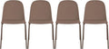 2xhome Set of 4 Modern Stackable Armless Dining Chairs | Plastic Shell Seat by 2xhome