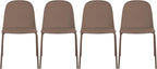 2xhome Set of 4 Modern Stackable Armless Dining Chairs | Plastic Shell Seat by 2xhome