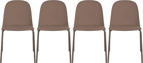2xhome Set of 4 Modern Stackable Armless Dining Chairs | Plastic Shell Seat by 2xhome