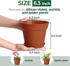 T4U 6 Inch Plant Pot 8-Pack, Plastic Planter - Image 2