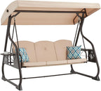 3-Seat Patio Porch Swing 800LBS Outdoor Swing by zzw