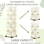 Umigy 2 Set Ivory 2 Set of 7 Tier Stackable Vertical Planters - Image 5