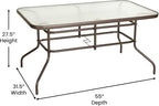 Flash Furniture Tory 31.5" x 55" Rectangular Tempered Glass Metal Table - Image 3