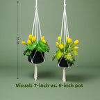Macrame Plant Hanger 2 Pcs Hanging Planters - Image 3