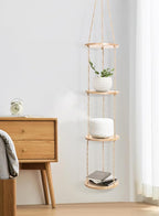 Hemp Rope Hanging Plant Shelf from Ceiling - Image 8