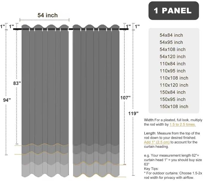 BONZER Wide Waterproof Outdoor Curtains - Image 9