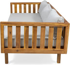 Merax Outdoor Acacia Wood Daybed, 3 Seater Day Bed Couch Sofa - Image 7