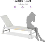 PURPLE LEAF Patio Lounge Chair 2 Pieces White Aluminum Outdoor Chaise Lounge - Image 8