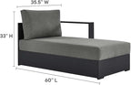 Modway Tahoe Modular Aluminum 2-Piece Outdoor Patio Furniture Gray Charcoal - Image 6