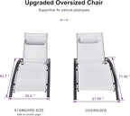 PURPLE LEAF Patio Oversized Chaise Lounge Chair Set - Image 2