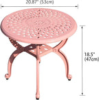 Cast Aluminum Outdoor Side Table, Small Patio Table, Outdoor Coffee Tables - Image 3