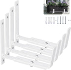 Y&M 4 Pack Adjustable Planter Box Brackets, Universal Window Box Brackets by YM