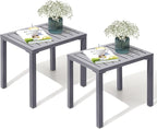 Crestlive Products Outdoor Side Table Set of 2, Aluminum Rectangular Side/End by CrestliveProducts