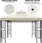 Sumfaller 10x10 FT Gazebo Replacement Canopy Top Cover Double Tiered Canopy Top - Image 2