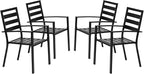 VINGLI Outdoor Dining Chairs Set of 4, Metal Frame Patio Chairs by VINGLI