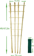 Natural Bamboo Trellis, Fan-Shaped Plant Support Trellis - Image 7