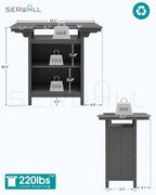 SERWALL Outdoor Bar Table, Patio Bar Cabinet - Image 3