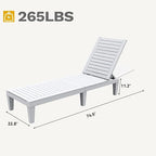 DWVO Outdoor Chaise Lounge, Pool Lounge Chair Set of 2 w/ 5-Level Backrest - Image 3