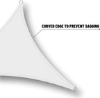 SUNNY GUARD Waterproof Sun Shade Sail 10' x 10' x 14' White Triangle UV Block - Image 4