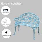 KAILI Garden Bench, Metal Aluminum Rose, Suitable - Image 4