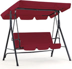 AECOJOY Porch Swing with Stand, 3-Seat Outdoor Clearance Porch Swings - Image 7