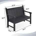 Psilvam Garden Bench, 2-Person Poly Lumber Patio Bench, All-Weather Outdoor - Image 2