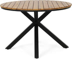 Merax Outdoor Dining Table, Modern Industrial Style Patio Dining Table - Image 3