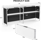 VINGLI 78" Portable Bar Table, 2-Tier Shelves, Mobile Bar Table - Image 3