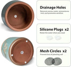 YBX Terracotta Pots with Drainage Holes, Bee Decor, Planter - Image 3