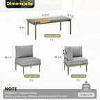Sundale Outdoor 5 Pieces Patio Furniture Set, Metal Sectional Sofa Patio - Image 2