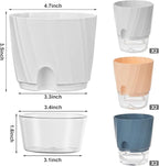 KIMCHOMERSE Self Watering Plant Pots, 4.7 Inch Plant Pots 6-Pack Indoor Planter - Image 2