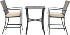 Tangkula 3 Piece Patio Bar Set, Outdoor Bistro Set w/ 27.5" Square Table - Image 8