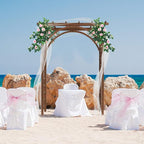 VINGLI 85in Wooden Arbor Garden Arch, Wedding Arch - Image 5