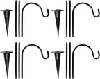 CALIDAKA 4 Pack Multi-Purpose Shepherds Hooks Outdoor Iron Shepherd Hook - Image 3