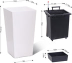 Garvee 22.5" Tall Planters Set of 2, Outdoor＆Indoor Black Planter Pots - Image 2