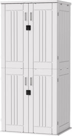 EHHLY Heavy Duty Tall Storage Cabinet Outdoor Weatherproof, 28 Cuft Garage - Image 8