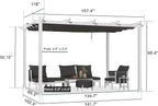 PURPLE LEAF 10' x 13' Aluminum Outdoor Pergola White Wind-Resistant Retractable - Image 7