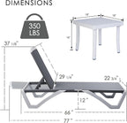 Kozyard Outdoor Chaise Lounge Chair, Full Flat Adjustable Patio Lounger - Image 2