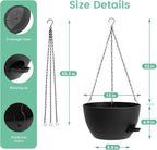 13 Inch 2 Pack Large Self Watering Hanging Planters - Image 5