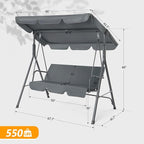VINGLI Heavy Duty 550 LBS Upgraded 2 Person Outdoor Porch Swing - Image 5