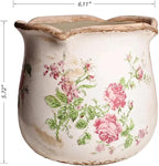 Shabby Chic Flower Pot, 6.11 Inch Ceramic Planter - Image 7
