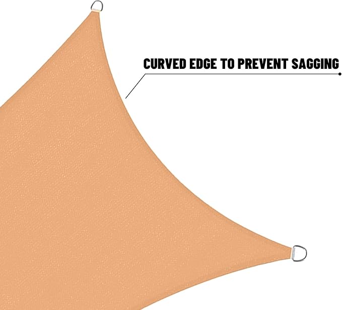 SUNNY GUARD Custom Size 7'x15' Peach Fuzz Sun Shade Sail Rectangle UV Block - Image 7