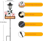 Lewondr Solar Garden Lights Bee, 37.4 Inch Solar Lamp Post Light - Image 5