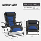 Zero Gravity Chair Set of 2 Oversized Folding Recliner, Padded Anti Gravity - Image 3