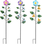 Set of 3 Solar Garden Lights, Waterproof Metal Spring Yard Art Decor, Solar - Image 8